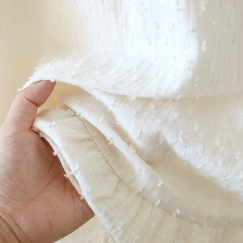 Robe d'intérieur sans manches en coton texturé blanc - image 10
