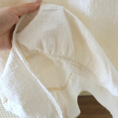 Robe d'intérieur sans manches en coton texturé blanc - image 11
