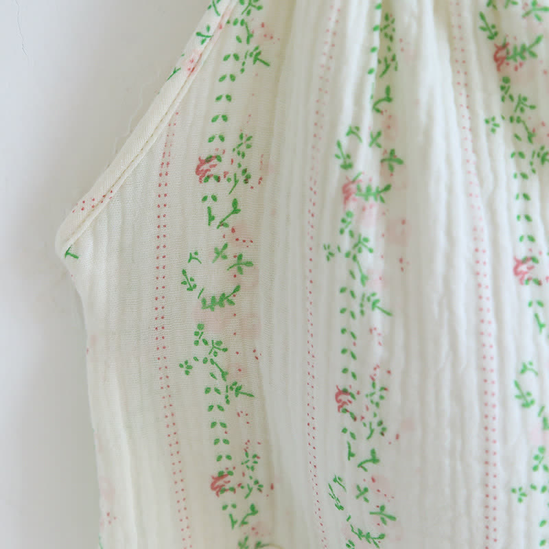 Chemise de nuit en coton à volants et à motif floral frais - image 11