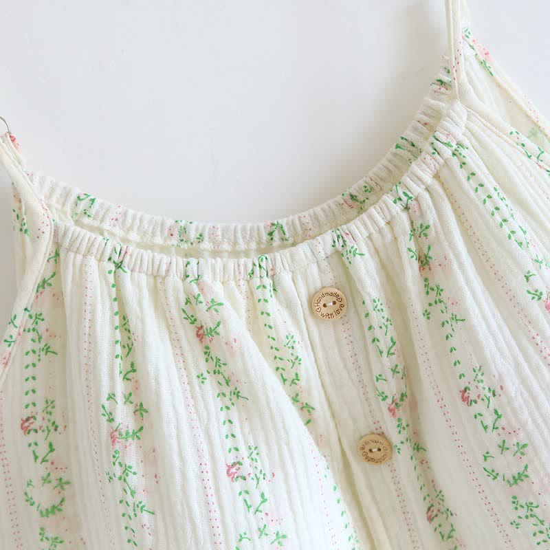 Chemise de nuit en coton à volants et à motif floral frais - image 6