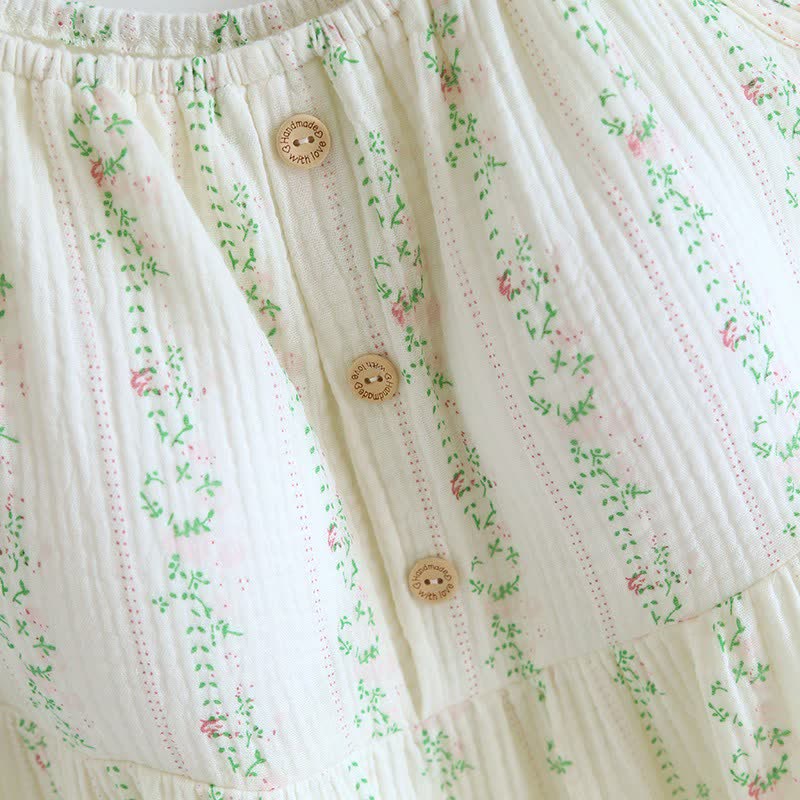Chemise de nuit en coton à volants et à motif floral frais - image 5