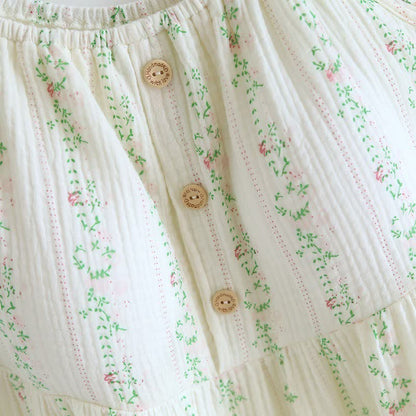Chemise de nuit en coton à volants et à motif floral frais - image 5