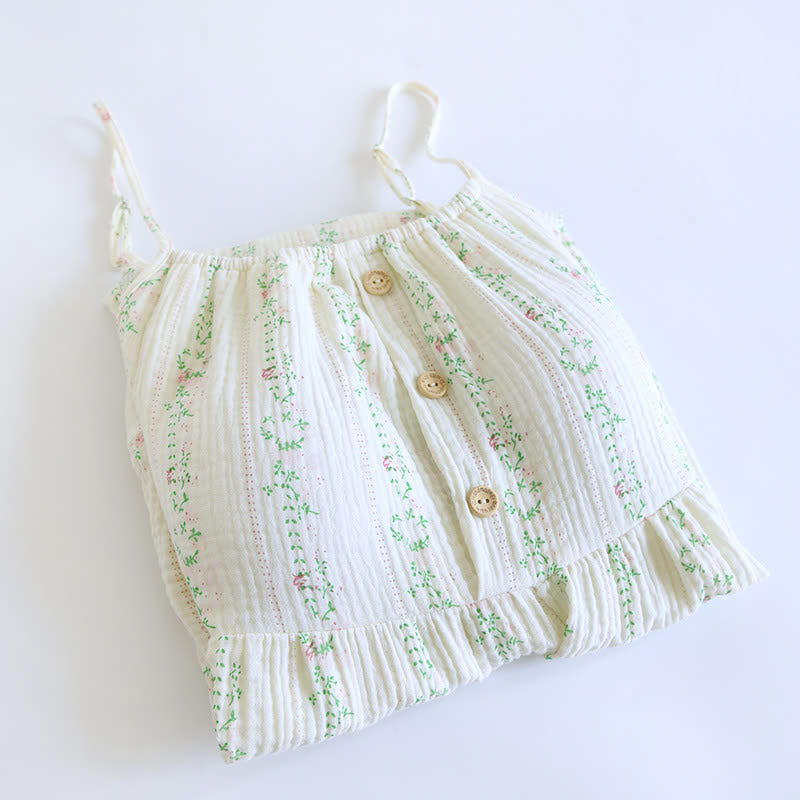 Chemise de nuit en coton à volants et à motif floral frais - image 1