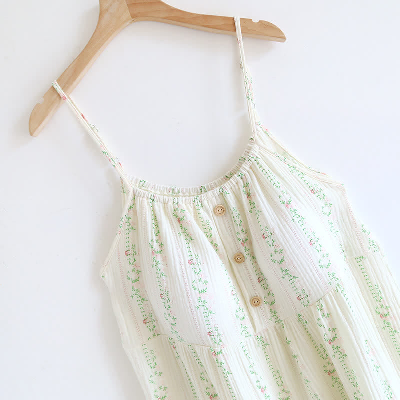 Chemise de nuit en coton à volants et à motif floral frais - image 4