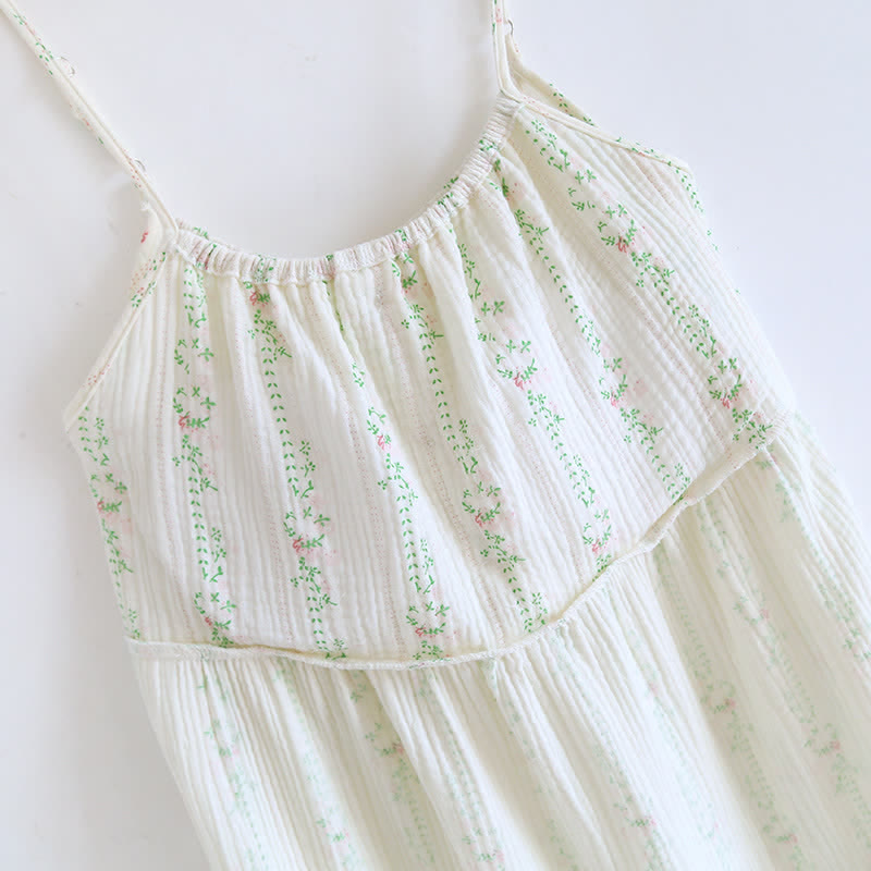 Chemise de nuit en coton à volants et à motif floral frais - image 7