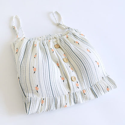 Chemise de nuit en coton doux et fleuri avec des volants - image 1