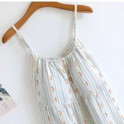Chemise de nuit en coton doux et fleuri avec des volants - image 4
