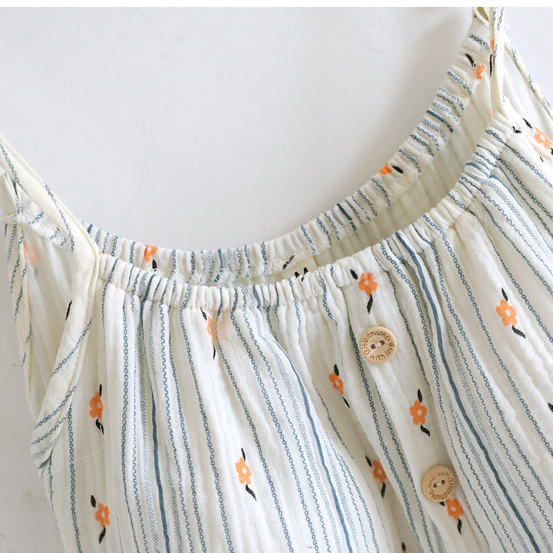 Chemise de nuit en coton doux et fleuri avec des volants - image 5