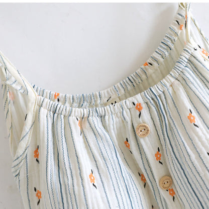 Chemise de nuit en coton doux et fleuri avec des volants - image 5