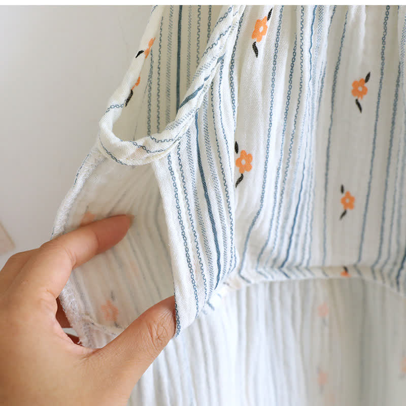 Chemise de nuit en coton doux et fleuri avec des volants - image 7