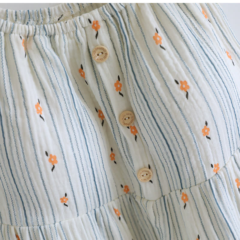Chemise de nuit en coton doux et fleuri avec des volants - image 6