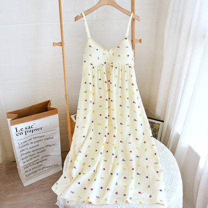 Robe d'intérieur romantique à motif floral délicat - Blanc - XL - image 0