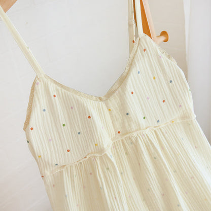 Robe d'intérieur en gaze de coton à pois arc-en-ciel - image 5