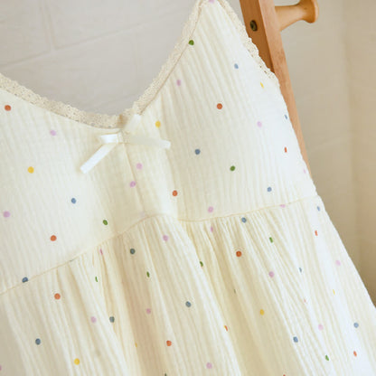 Robe d'intérieur en gaze de coton à pois arc-en-ciel - image 3