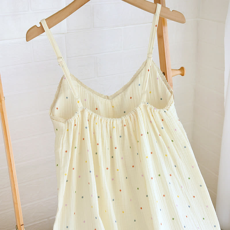 Robe d'intérieur en gaze de coton à pois arc-en-ciel - image 4