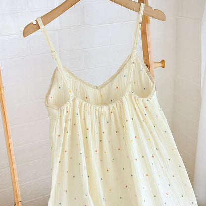 Robe d'intérieur en gaze de coton à pois arc-en-ciel - image 4
