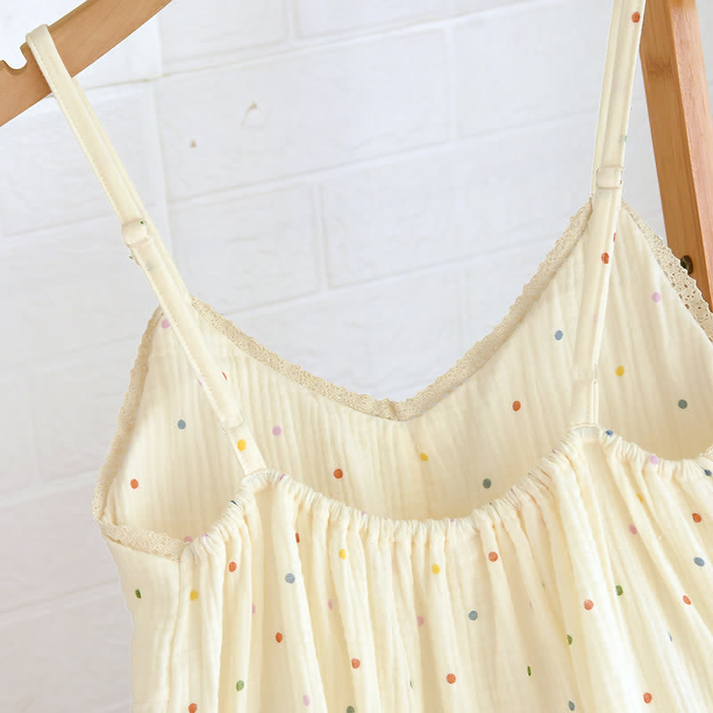 Robe d'intérieur en gaze de coton à pois arc-en-ciel - image 6