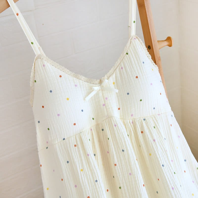 Robe d'intérieur en gaze de coton à pois arc-en-ciel - image 2