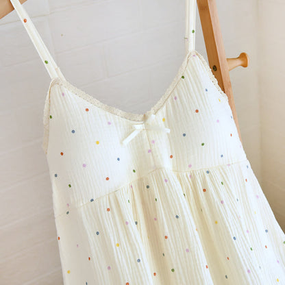 Robe d'intérieur en gaze de coton à pois arc-en-ciel - image 2