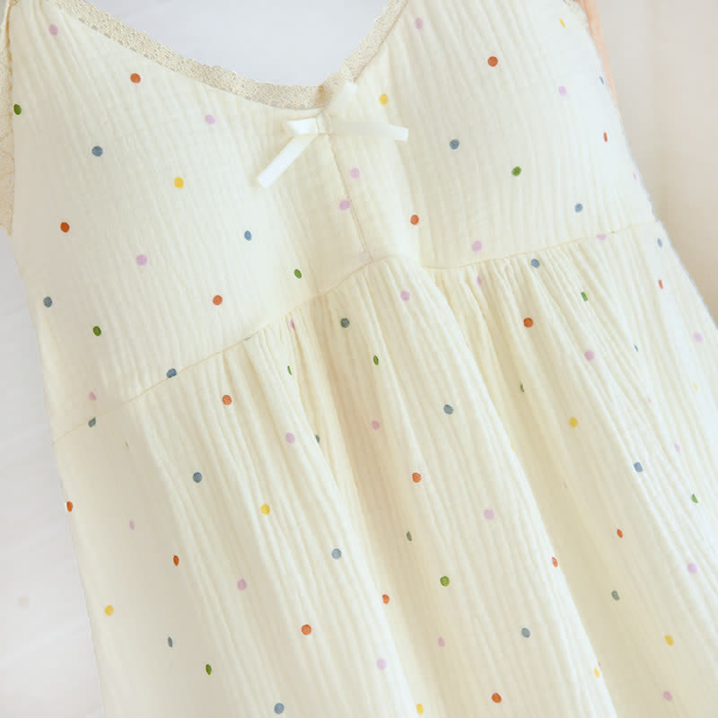 Robe d'intérieur en gaze de coton à pois arc-en-ciel - image 7