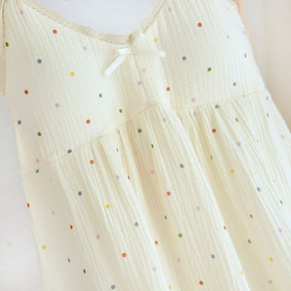 Robe d'intérieur en gaze de coton à pois arc-en-ciel - image 7