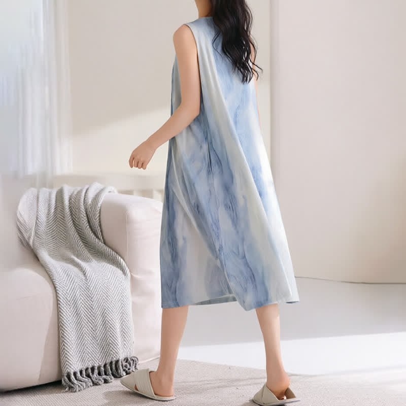 robe d'intérieur bleu clair sans manches et rembourrée - image 9