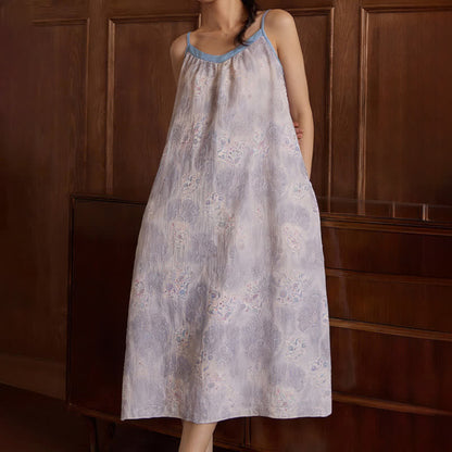 Robe d'intérieur sans manches couleur lavande avec un col en V - image 5