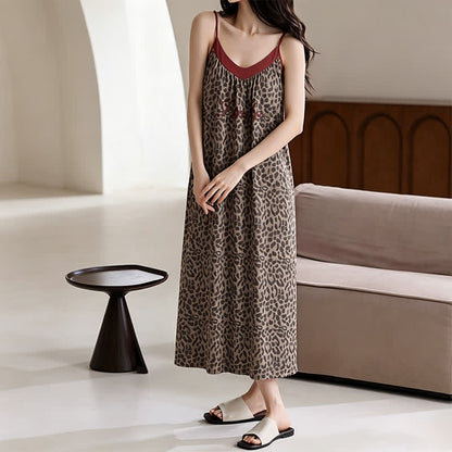 Chemise de nuit en coton à imprimé léopard - image 4