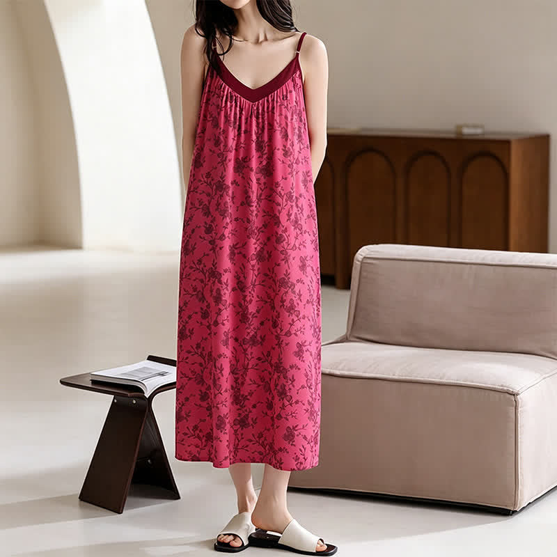 Robe d'intérieur en coton à motifs de roses et de fleurs - image 2