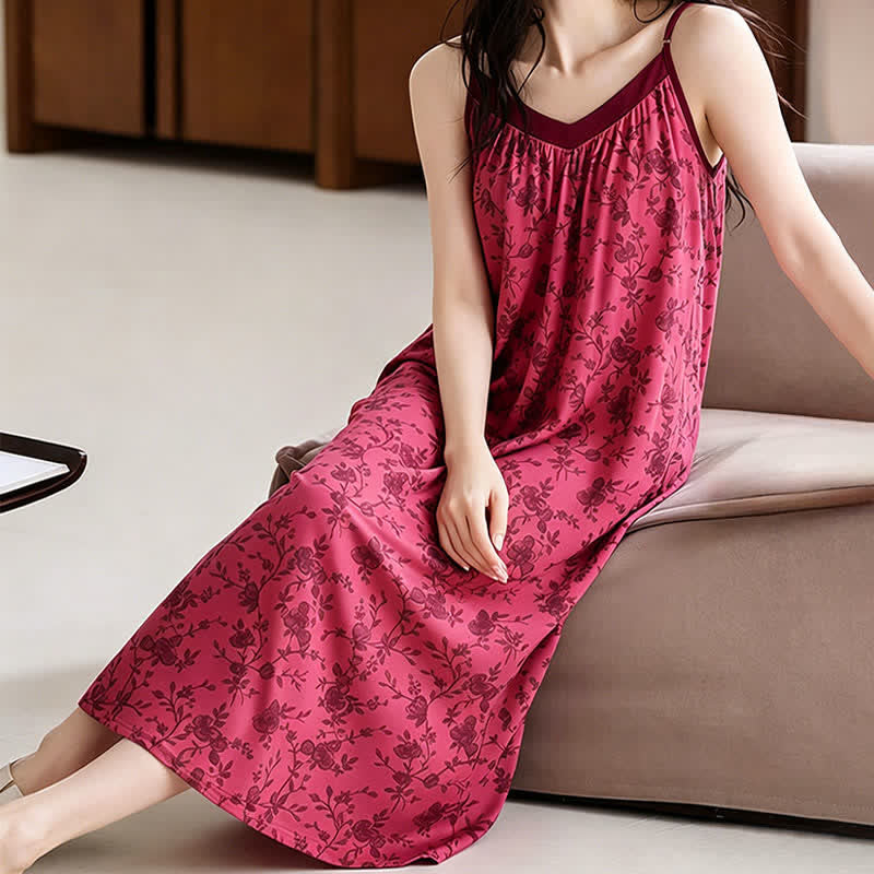Robe d'intérieur en coton à motifs de roses et de fleurs - image 4