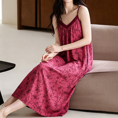 Robe d'intérieur en coton à motifs de roses et de fleurs - image 1