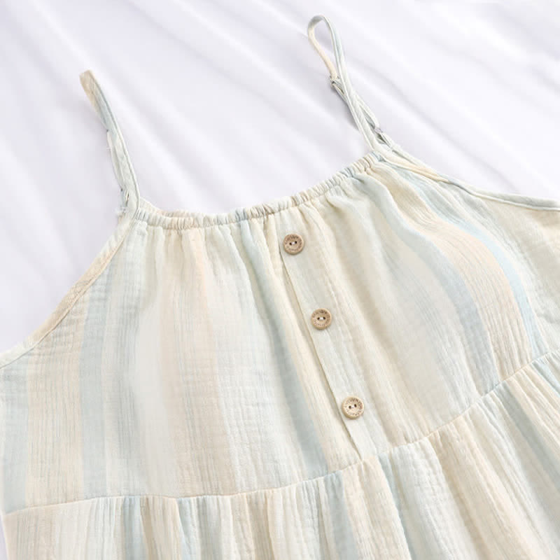 Chemise de nuit en coton à rayures pastel et jupe à volants - image 2