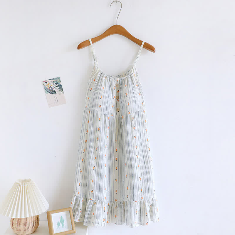 Chemise de nuit en coton doux et fleuri avec des volants - image 2