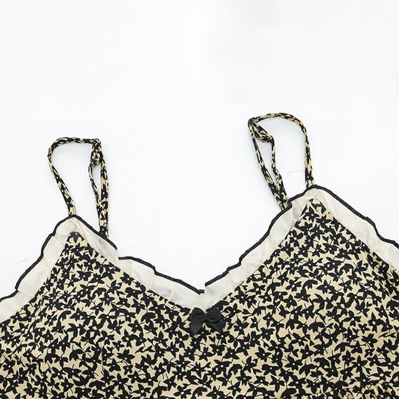 Ensemble pyjama composé d'un débardeur et d'un short en modal imprimé - image 1