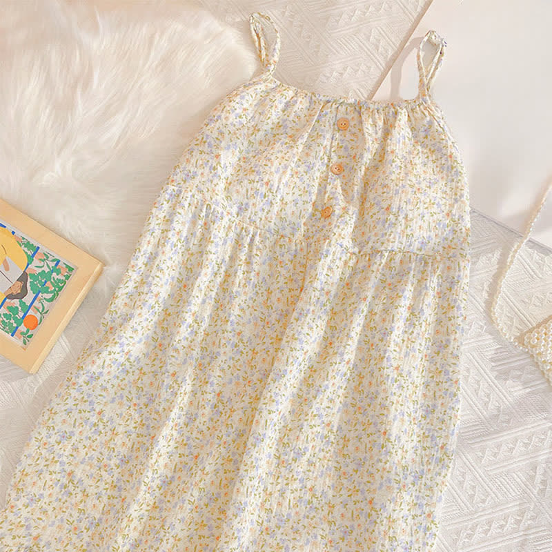 Robe d'intérieur en coton à volants et à motifs floraux - image 4