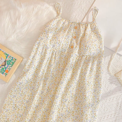 Robe d'intérieur en coton à volants et à motifs floraux - image 4