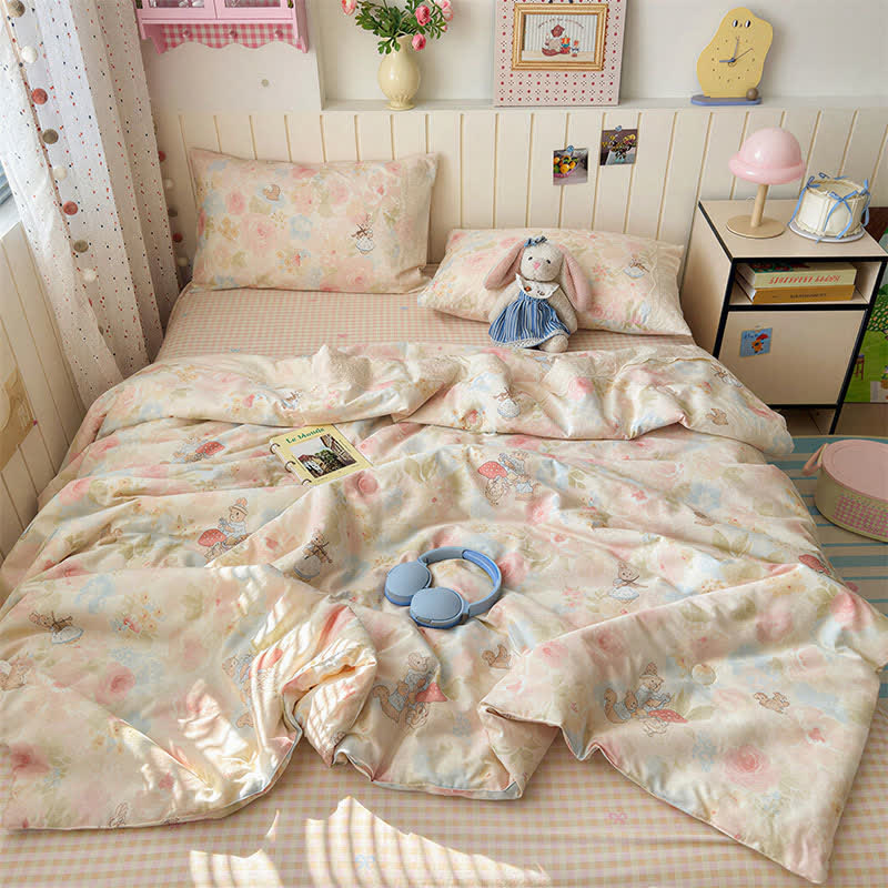 Parure de lit en coton Ownkoti Cream Lace Bunny - Coloré - Reine - Ensemble de literie - image 1