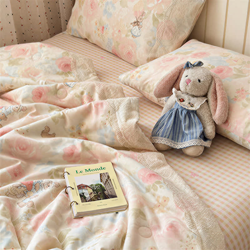Parure de lit en coton Ownkoti Cream Lace Bunny - image 2