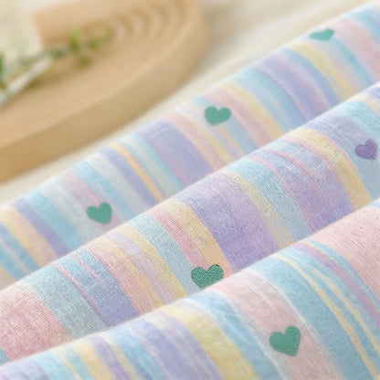 Ensemble de literie doux à rayures arc-en-ciel pastel Ownkoti - image 3