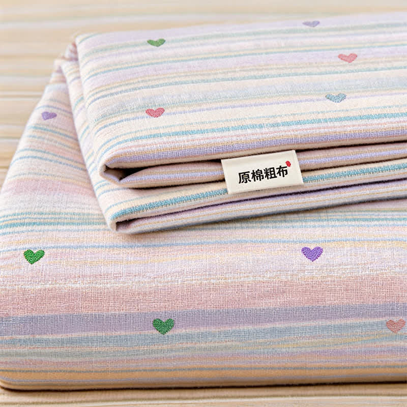 Ensemble de literie doux à rayures arc-en-ciel pastel Ownkoti - image 2