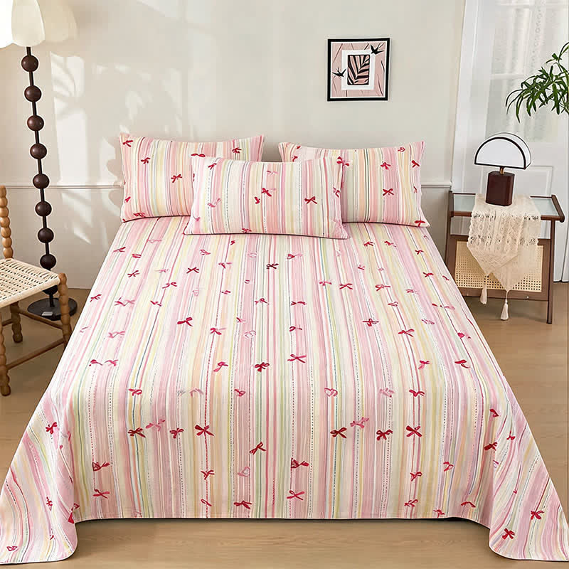 Ensemble de literie Ownkoti Sweet Blush Bow Jacquard - Rose - Ensemble de literie - Roi - image 0