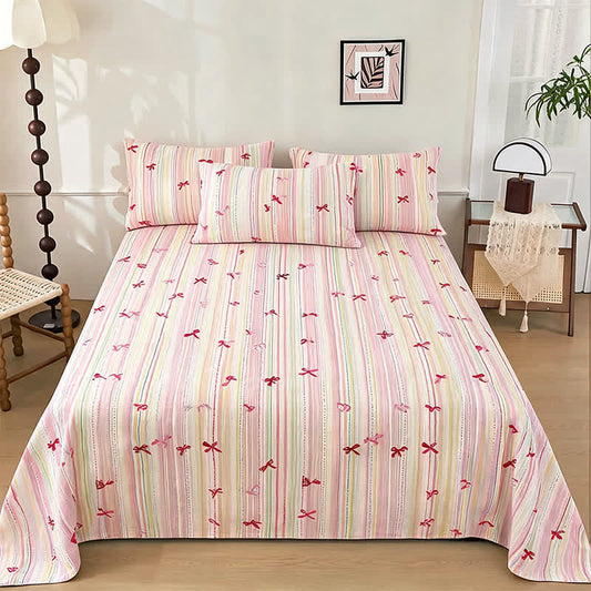Ensemble de literie Ownkoti Sweet Blush Bow Jacquard - Rose - Ensemble de literie - Roi - image 0