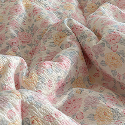 Ensemble de literie d'été en dentelle à volants rose poudré Ownkoti - image 4