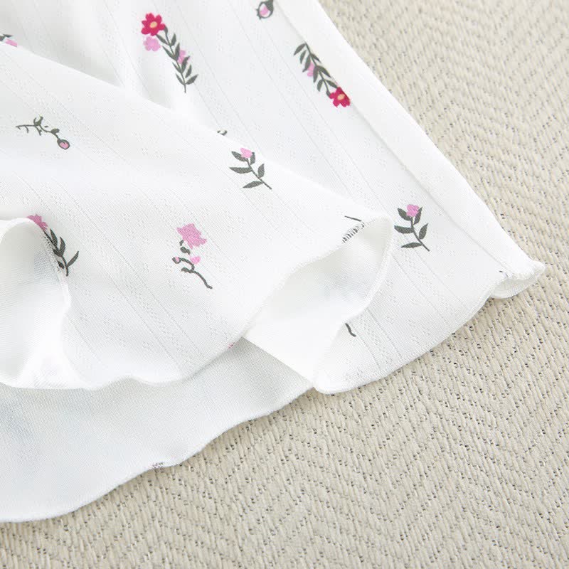 Robe d'intérieur sans manches à motif floral blanc - image 9