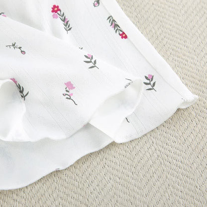 Robe d'intérieur sans manches à motif floral blanc - image 9