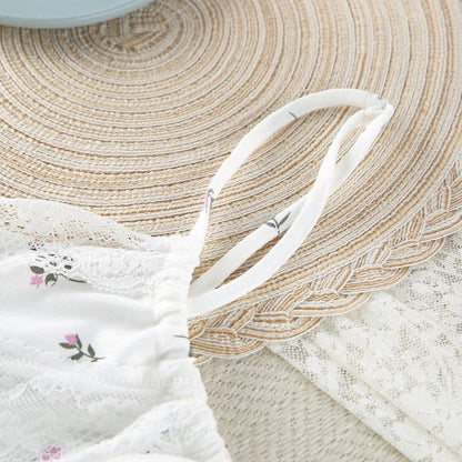 Robe d'intérieur sans manches à motif floral blanc - image 6