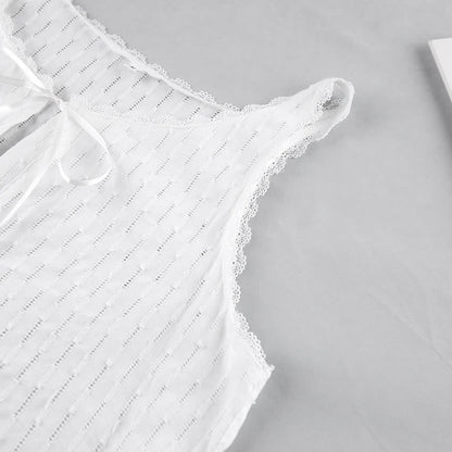 Robe d'intérieur en coton avec ceinture à nouer sur le devant - image 5