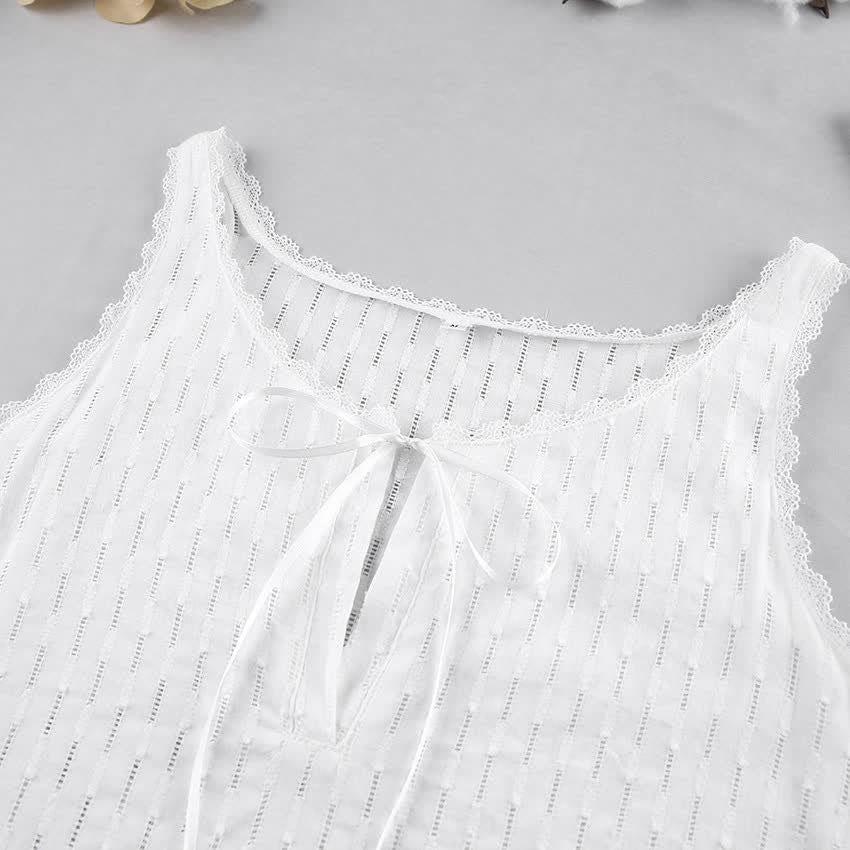 Robe d'intérieur en coton avec ceinture à nouer sur le devant - image 3