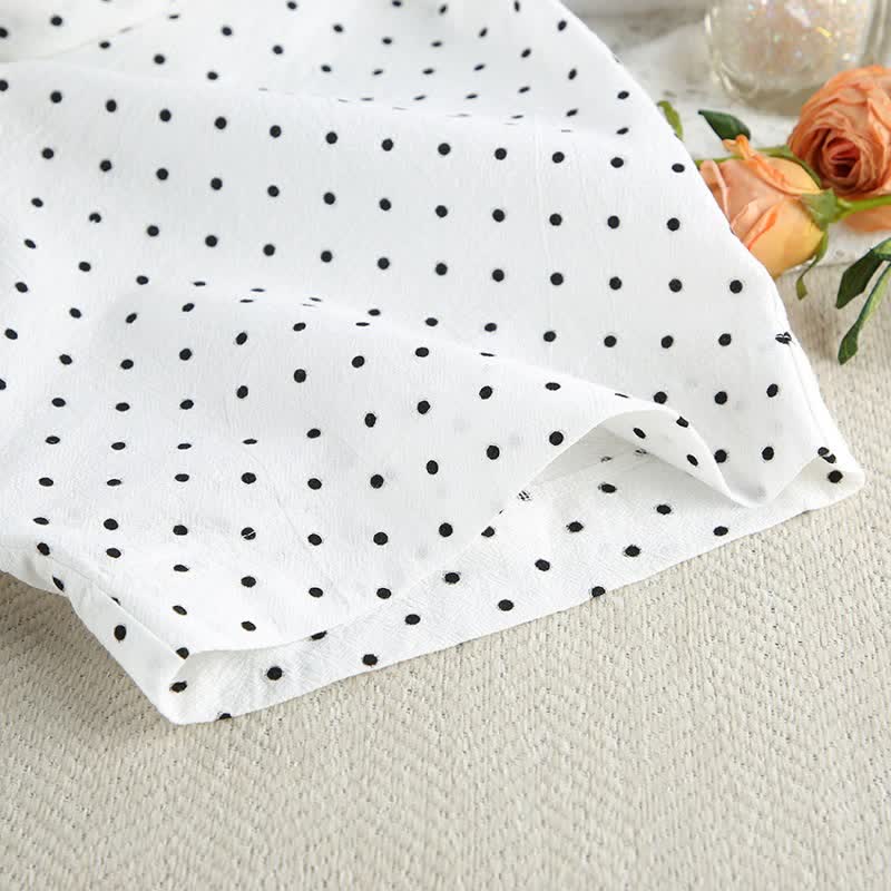 Ensemble pyjama kimono en coton à pois - image 4