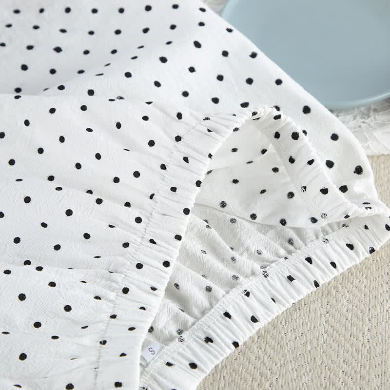 Ensemble pyjama kimono en coton à pois - image 8